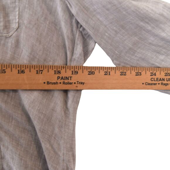 Saks Fifth Avenue Shirt Womens Fits S Greige 100% Linen Casual Long Sleeve - Picture 7 of 7